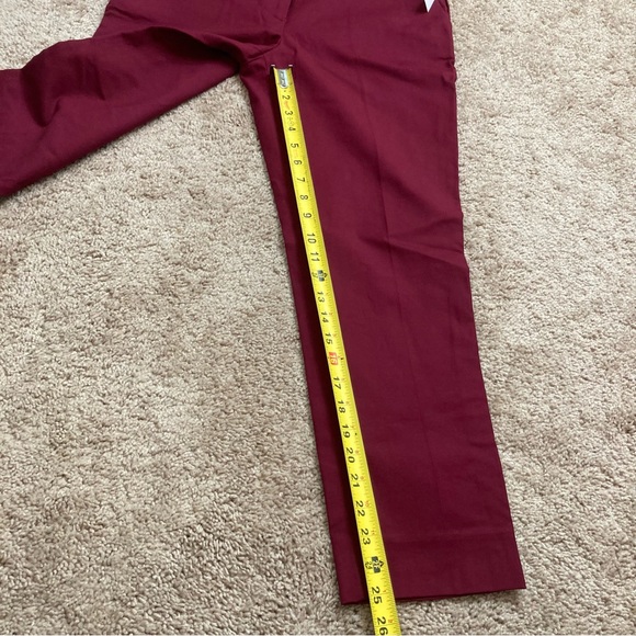 GAP FORMAL/WORK PANTS WOMENS Size 06 R Slim Crop Color Maroon Zipper Pockets NWT - Picture 13 of 16